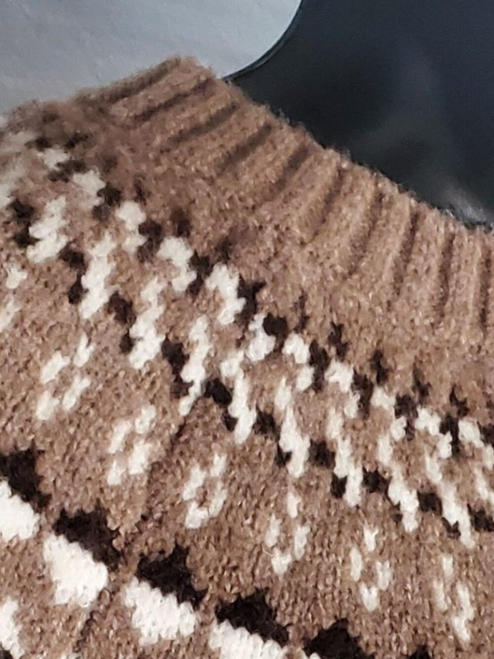 Sincerely Jules Brown Knit Fair Isle Cardigan NWT sz XL - Picture 16 of 16
